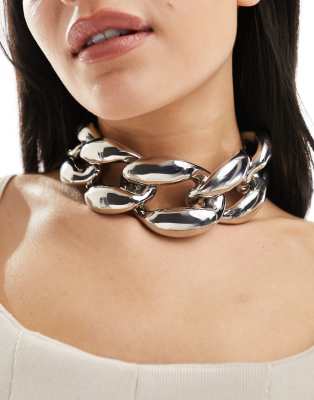 8 Other Reasons 8 Other Reasons rhodium plated statement chunky necklace-Silver