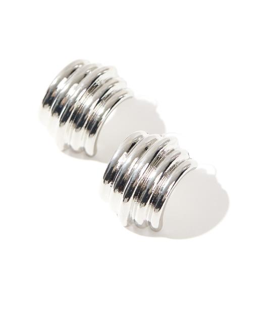 8 Other Reasons ridge earrings in rhodium plated, 2 of 4