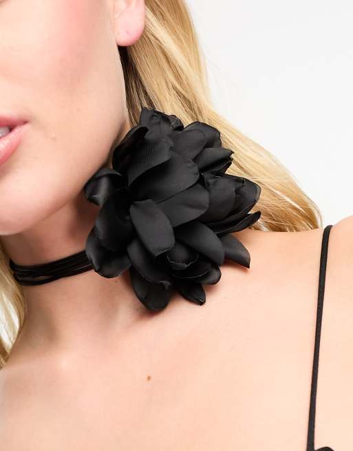 Flower Corsage Tie Neck Choker