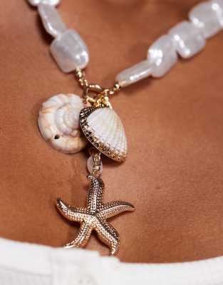8 Other Reasons Statement Shell Starfish Necklace In Gold