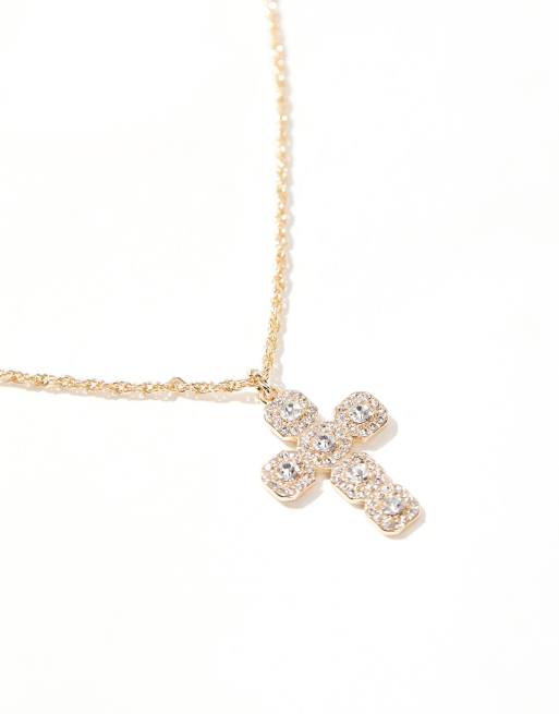 8 Other Reasons - Vergulde ketting met chunky kruis, 2 van 4
