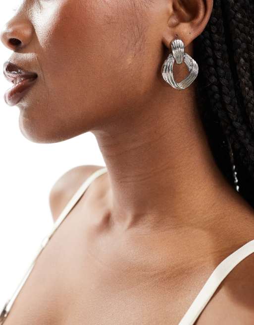 8 Other Reasons vintage knot earrings in rhodium plated, 4 of 4