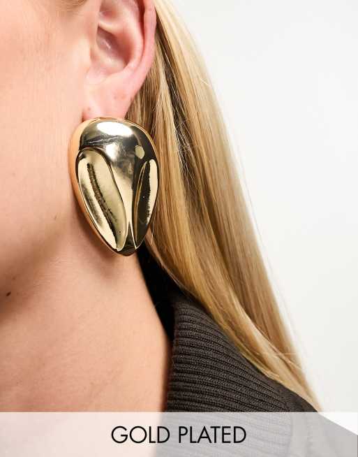 8 Other Reasons x Millie Hannah - Beverly - Orecchini a bottone appariscenti placcati in oro 18 ct