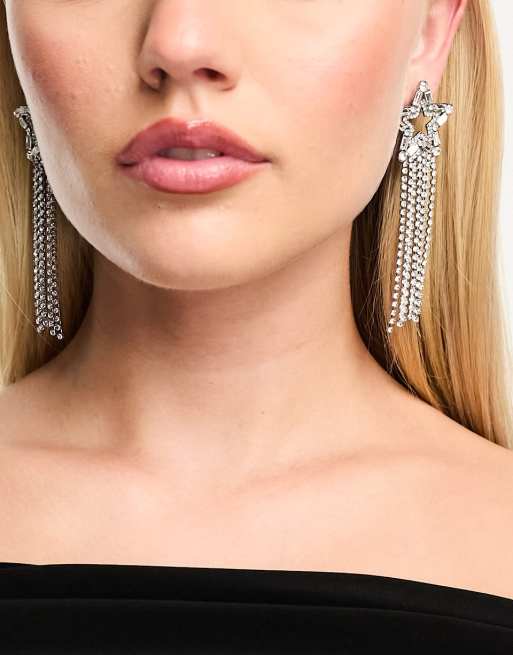 8 Other Reasons x Millie Hannah - Oorbellen met ster en siersteentjes in zilver