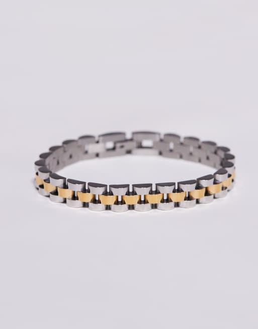 8 Other Reasons – Zweifarbiges Vintage-Armband mit 18-Karat-Vergoldung und Uhrenarmband-Design