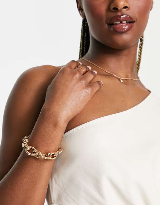 8 Other Stories – Goldfarbenes klobiges Kettenarmband, 3 von 4