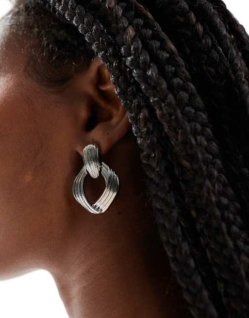 8 Other Reasons - Boucles d'oreilles nœud vintage en plaqué rhodium, 3 de 4