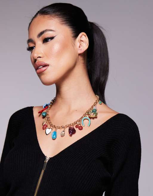 8 Other Reasons - Collier en plaqué or 18 carats à breloque multicolore