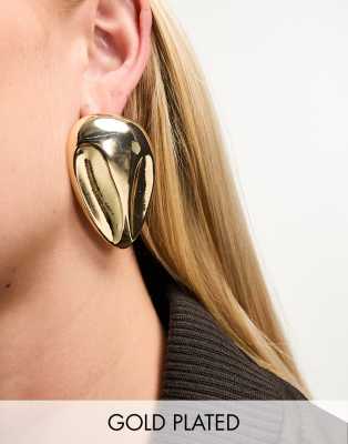 8 Other Reasons x Millie Hannah beverly statement stud earrings in 18k gold plated - ASOS Price Checker