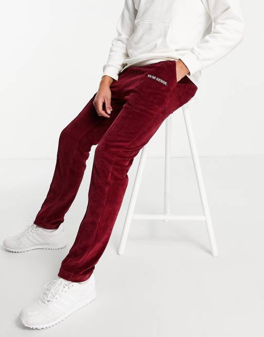 Red hot sale velour joggers