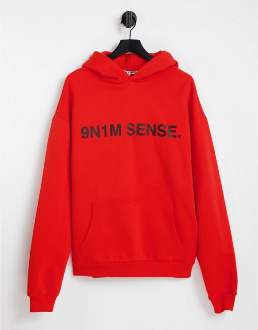 9N1M SENSE logo hoodie in red | ASOS