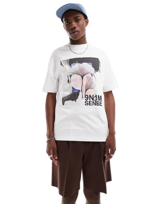 9N1M SENSE T-shirt with flower print