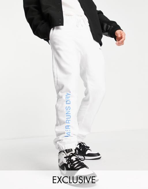 9N1M SENSE trackies in white with water runs dry print (Part of a co-ord) - Exclusive to ASOS