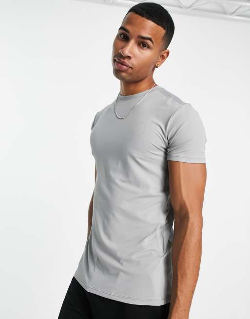 A Better Life Exists Active t-shirt with reflective panel in grey