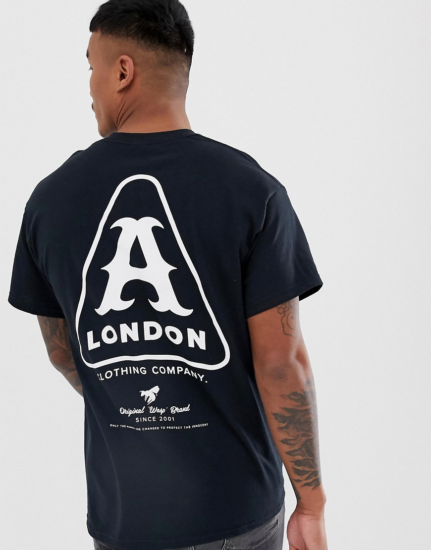 A London kitemark back print t-shirt in oversized fit-Black