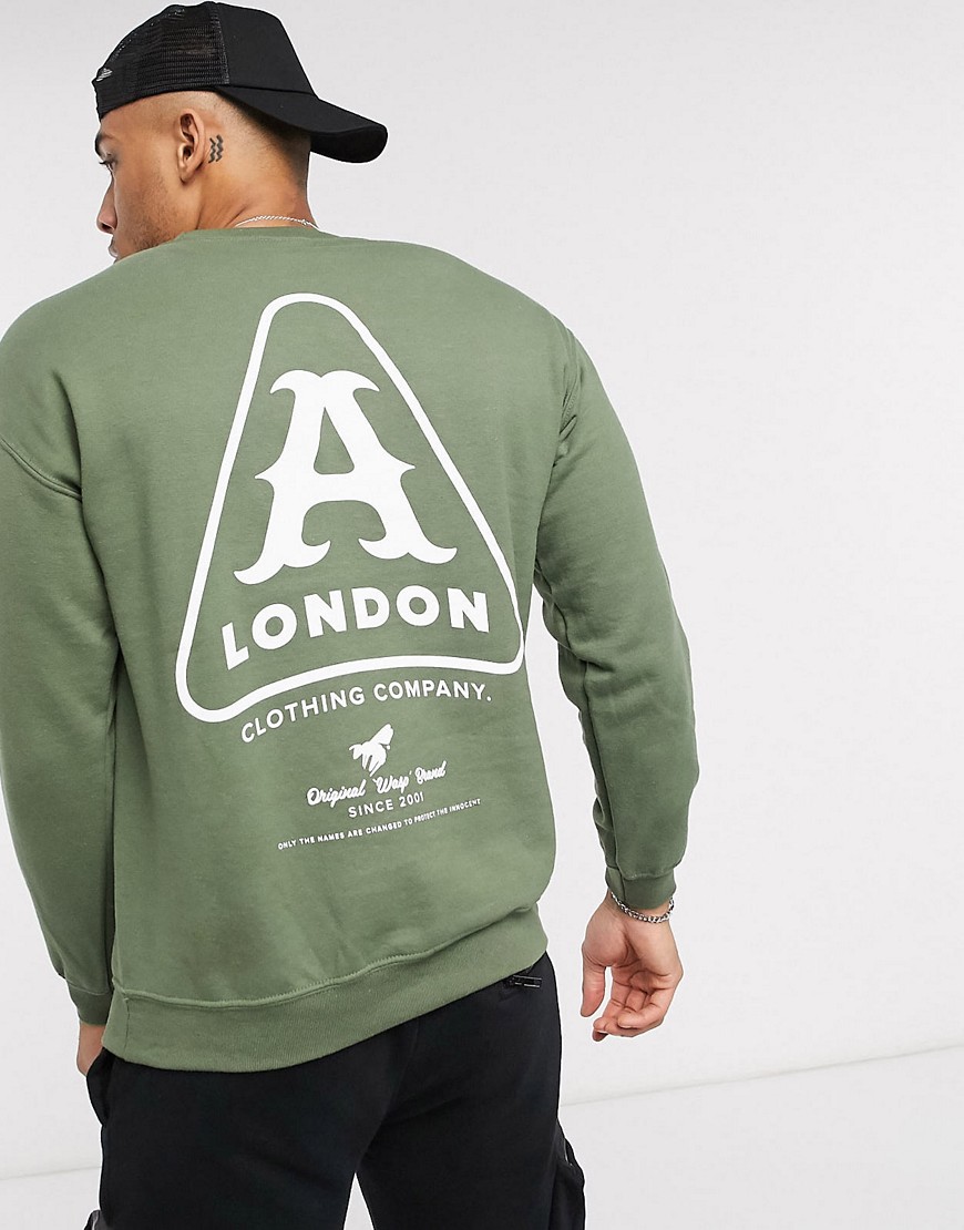 A London - Sweater met print achterop-Groen
