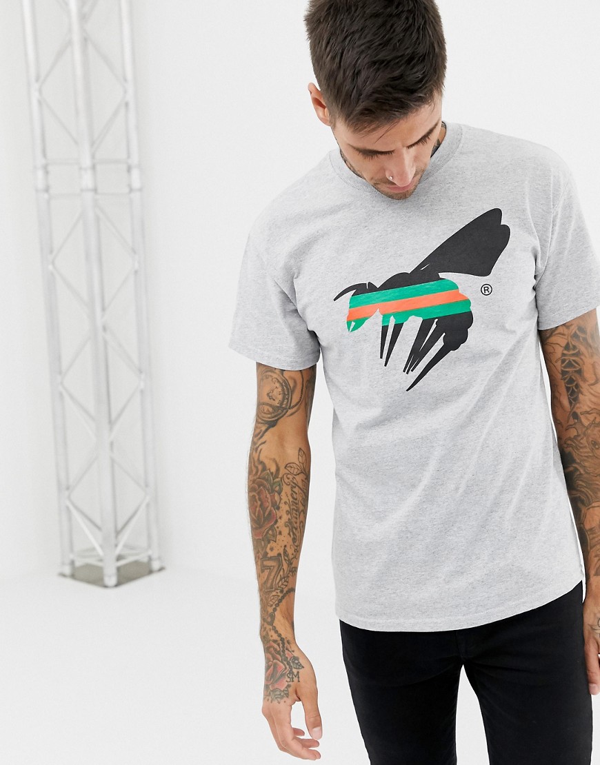 Abz London - A london - t-shirt a maniche corte con vespa-grigio