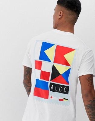 A London – T-shirt med flaggtryck på ryggen-Vit