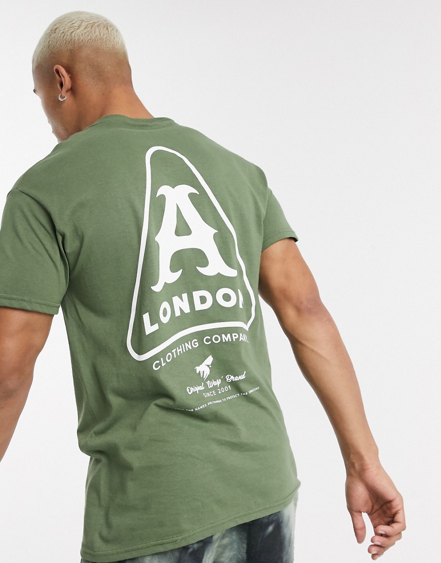 A London — T-shirt med print bagpå-Grøn