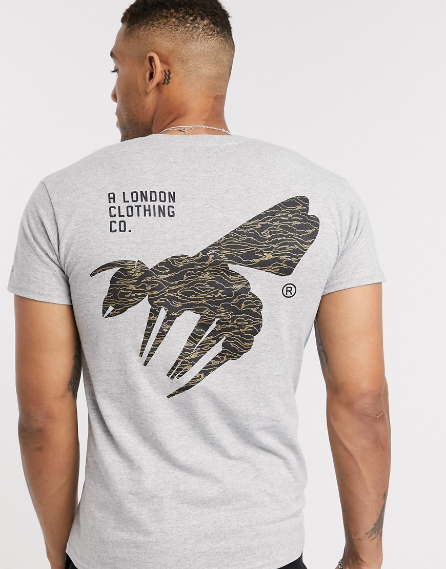A London — T-shirt med print bagpå-Grå