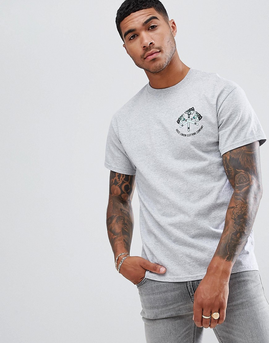 Abz London - A london - t-shirt met a-print op de achterkant-grijs