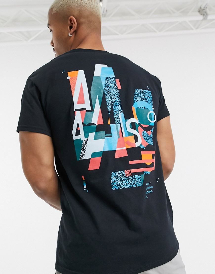 Abz London - A london - t-shirt met print achterop-zwart