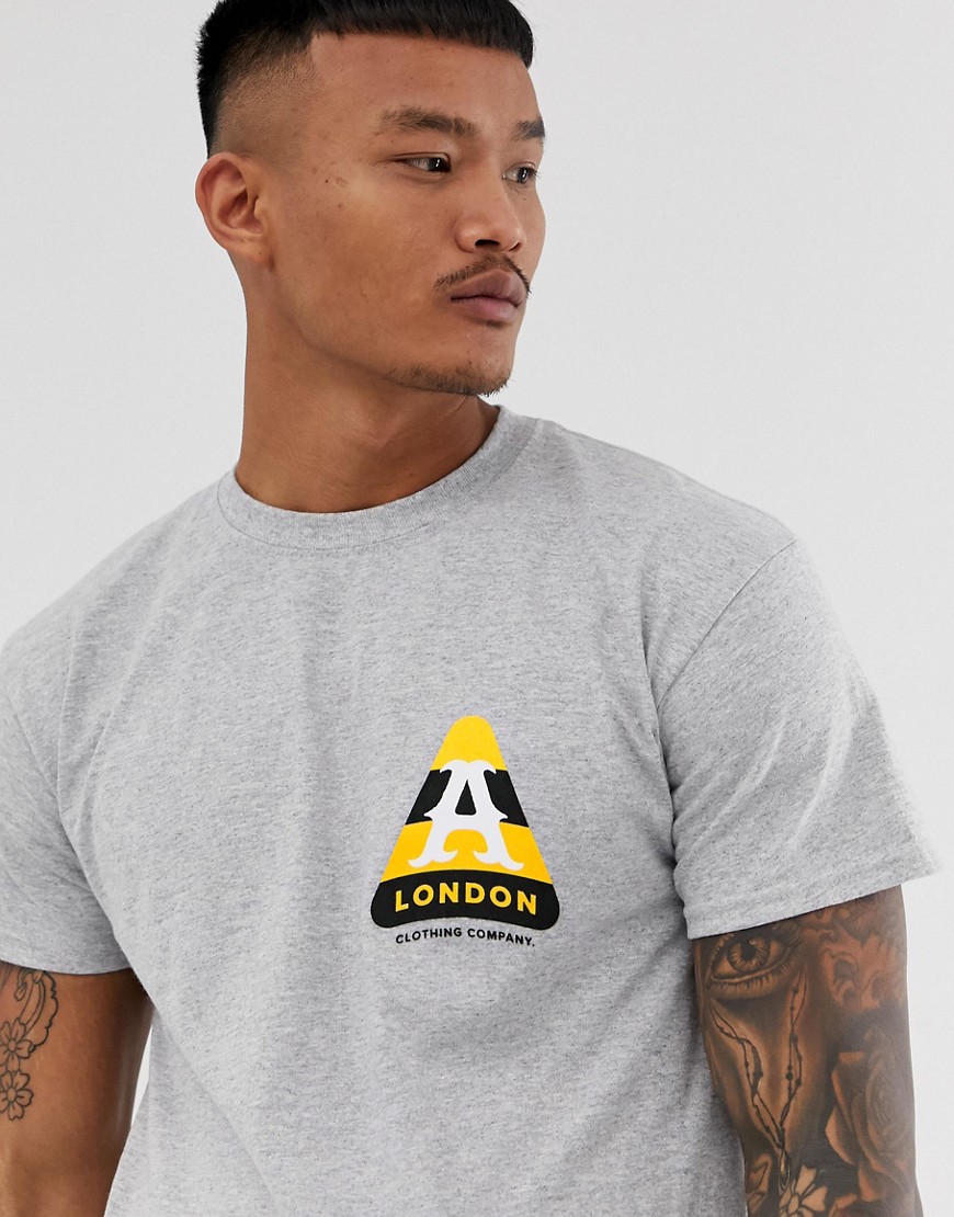 A London - T-shirt met wespenprint op de rug-Grijs