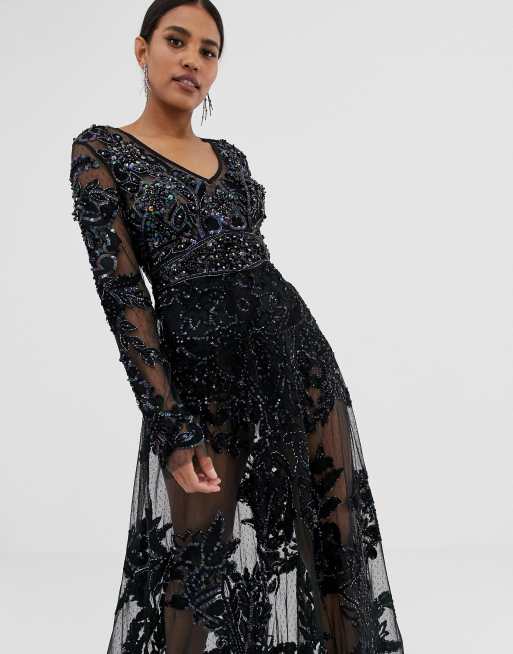 Black maxi dress outlet with stars