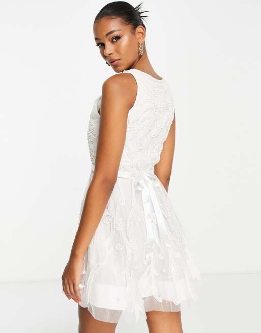 A Star Is Born bridal embellished skater mini dress in white ASOS