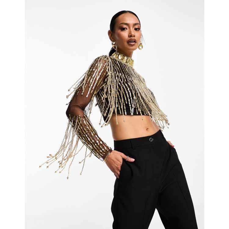 Fringe sales crop top