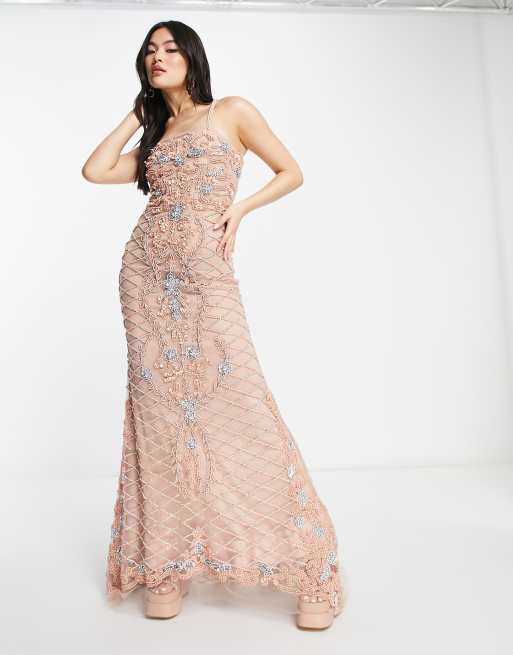 Embellished formal hot sale gown