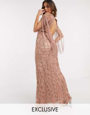 maxi dress with fringe bottom