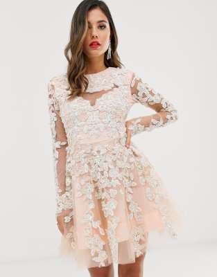 Embellished hot sale skater dress