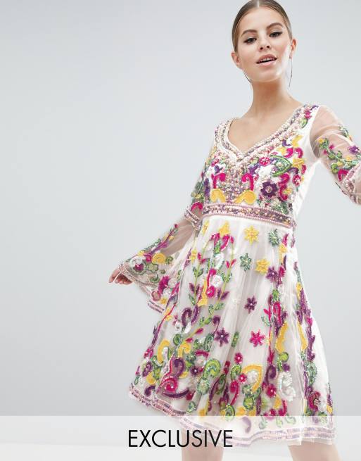 Multi coloured best sale skater dress