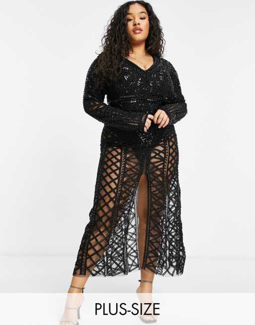 Calza Adidas Ap9532 Shoes Sale Women Black Gloss Faoswalim Adidas Bebe Catalogo Para Ninos 16 Plus Exclusive Embellished Maxi Dress In Black