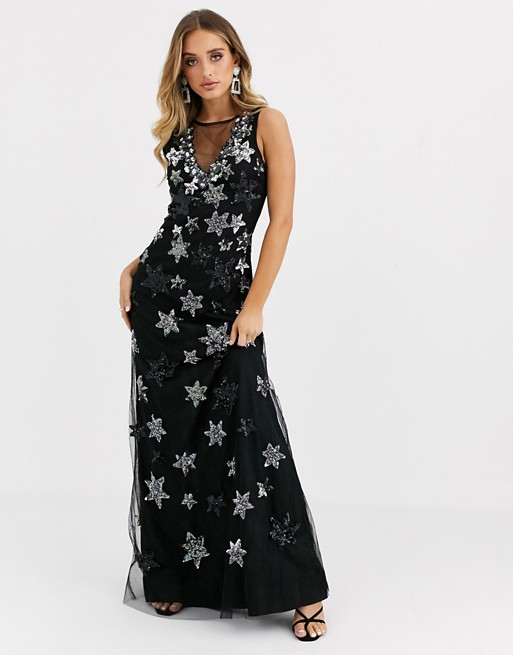 A Star Is Born star embellished maxi dress