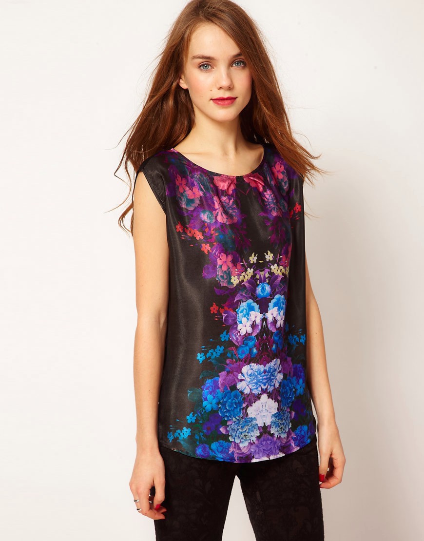 A Wear Mirror Print Floral Vest-Multi