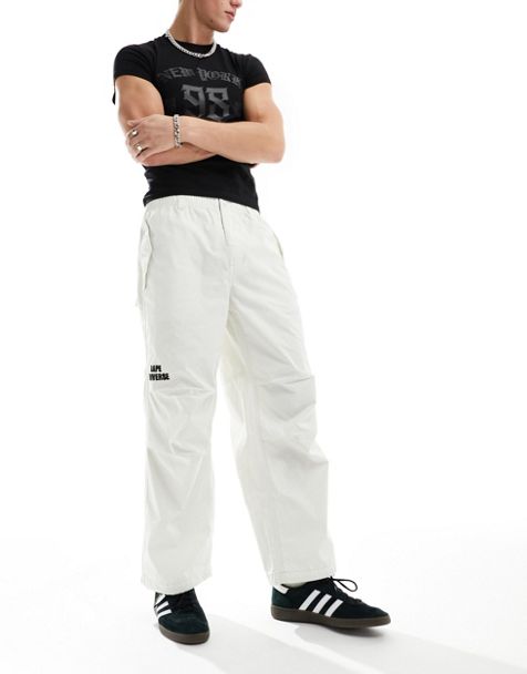 Aape By A Bathing Aape Carpenter trousers in off white