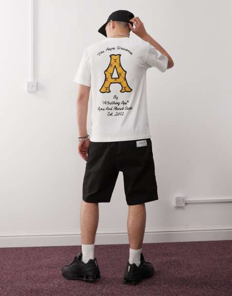 Aape by A Bathing Ape A logo back print t-shirt in cream - view 1