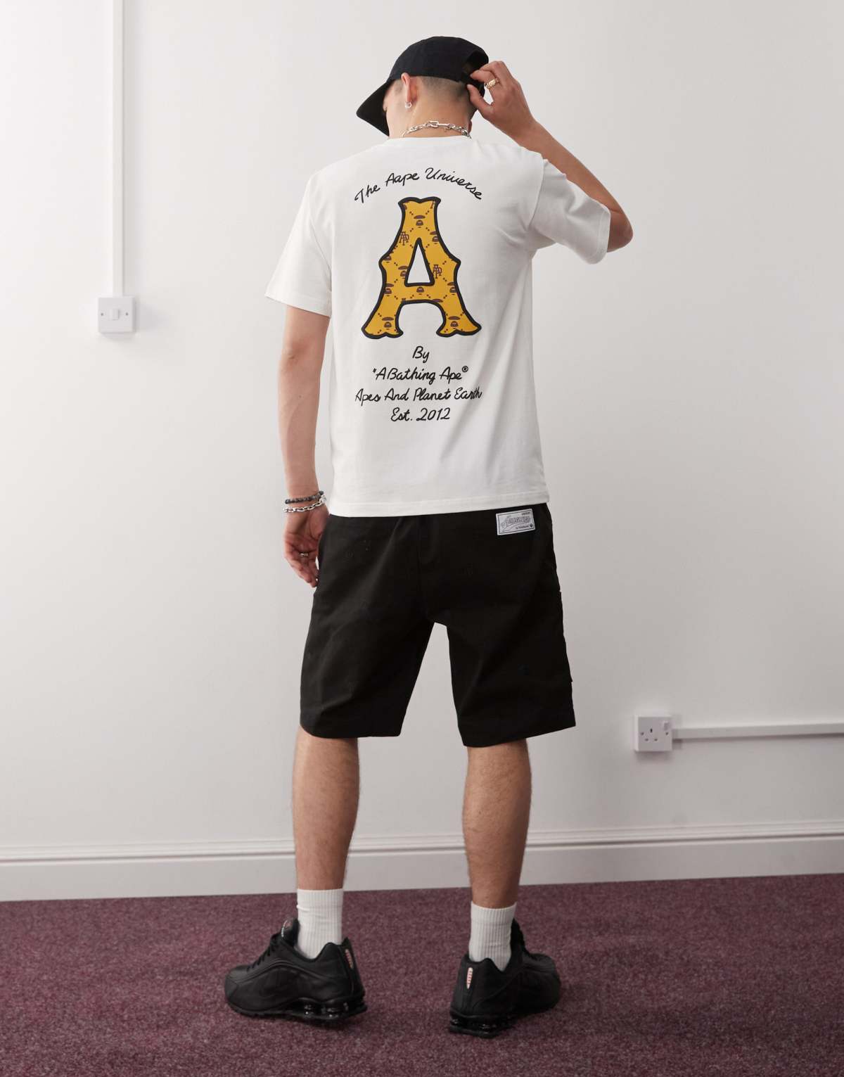 Aape by A Bathing Ape A logo back print t-shirt in cream