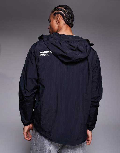 AAPE by A Bathing Ape – Aape Now – Czarna lekka kurtka wiatrówka, 3 z 5