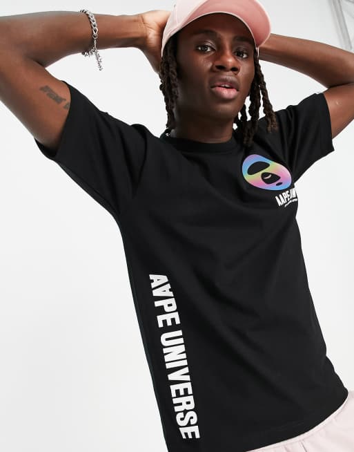 AAPE By A Bathing Ape aape universe back print t-shirt in black