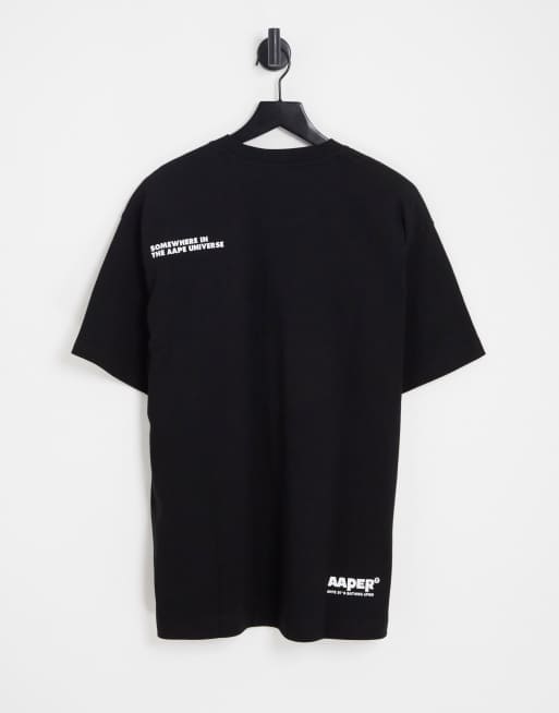AAPE By A Bathing Ape aaper yellow camo print t-shirt in black, 2 of 4