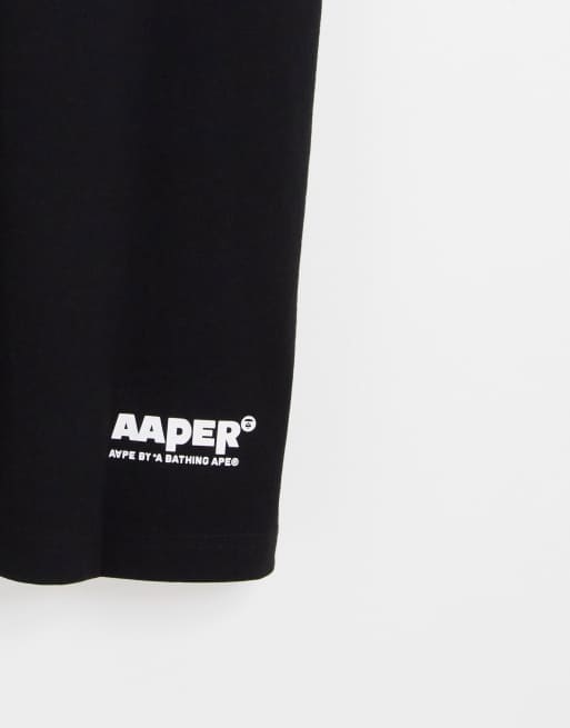 AAPE By A Bathing Ape aaper yellow camo print t-shirt in black, 3 of 4