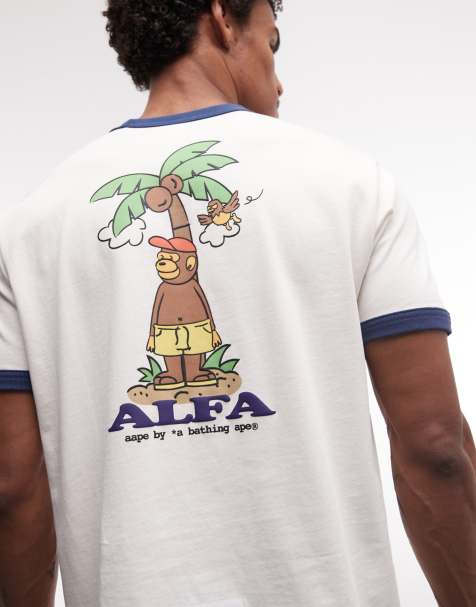 Aape by A Bathing Ape alfa T-shirt i råhvid - view 1