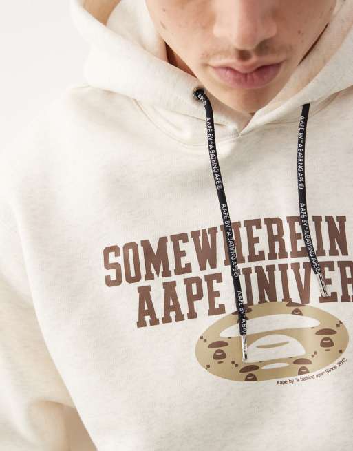 Aape by A Bathing Ape arm logo zip up hoodie in gray, 2 of 4