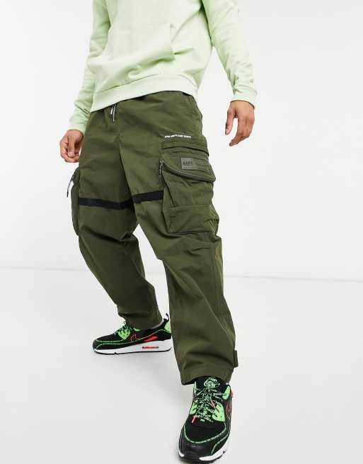 AAPE By A Bathing Ape army cargo trousers in dark khaki