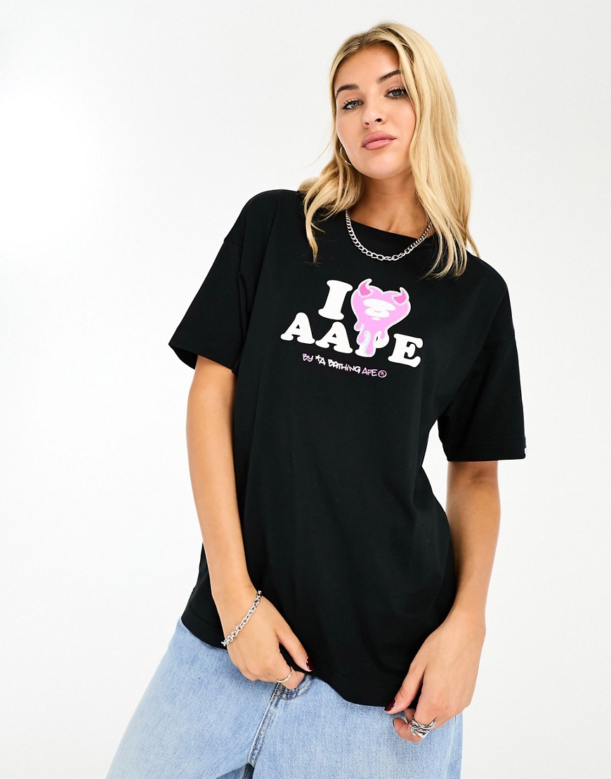 Aape By A Bathing Ape art t-shirt in black