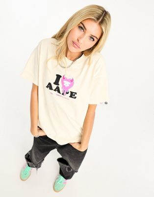 Aape By A Bathing Ape art t-shirt in off white - ASOS Price Checker