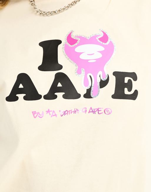 Aape By A Bathing Ape art t-shirt in off white | ASOS